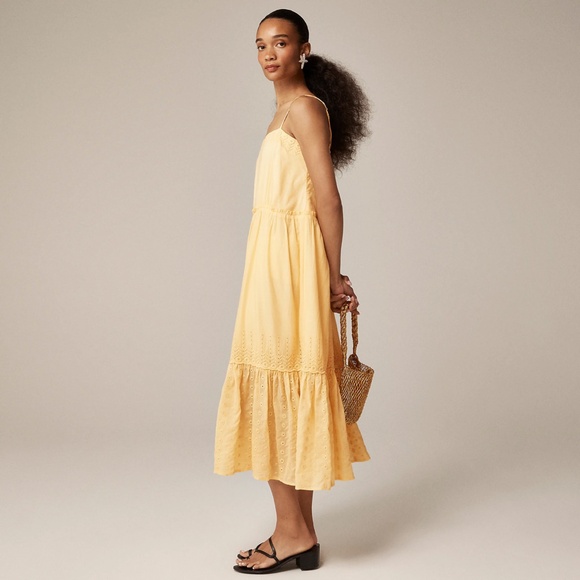 New JCREW Size P S PS Petite Sorrento Dress Cotton Voile Banana Cream $198 CL066 - Picture 3 of 6